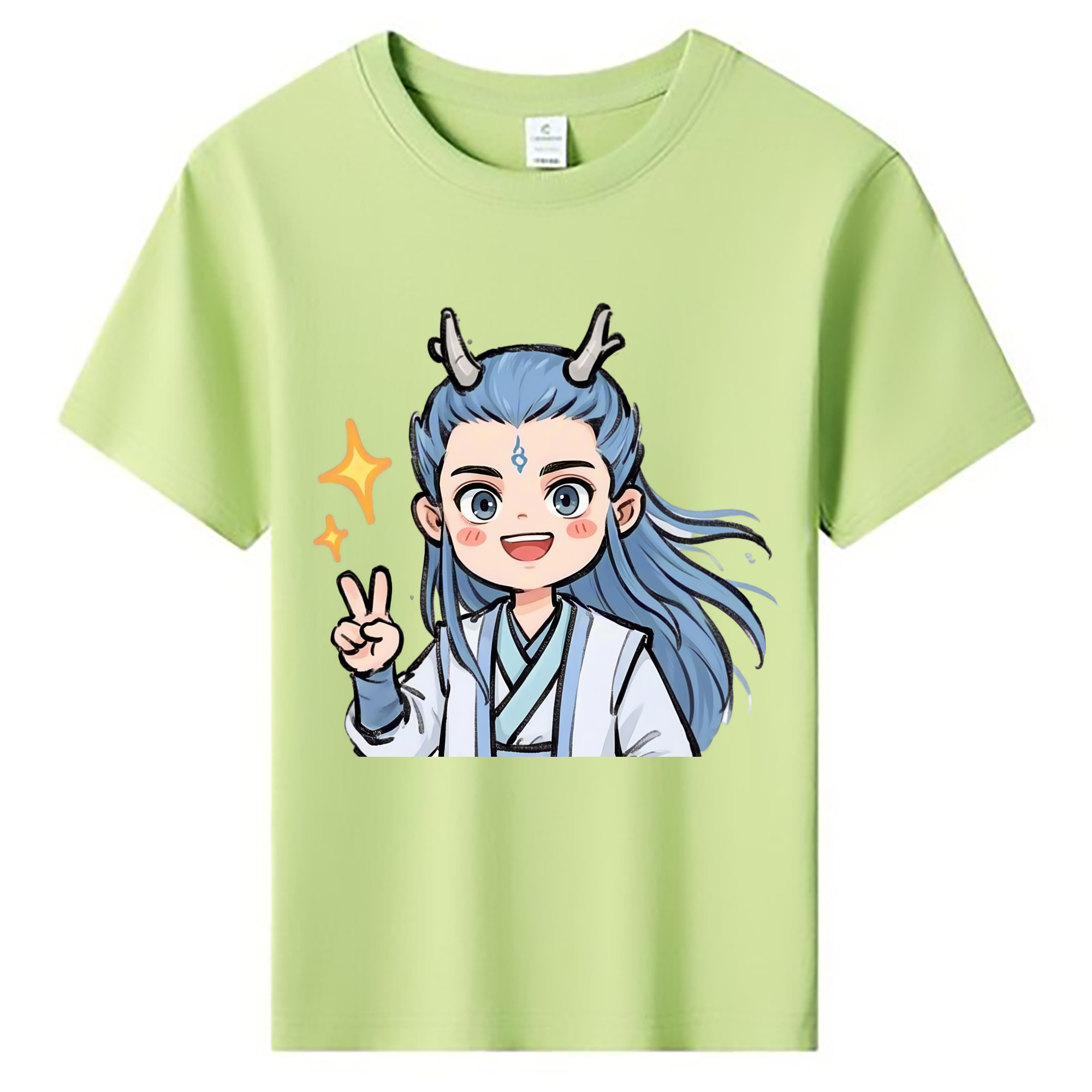 （画像用） Ne Zha 2 ナタ 魔童の大暴れ 綿100％キッズTシャツ（フロントプリント）